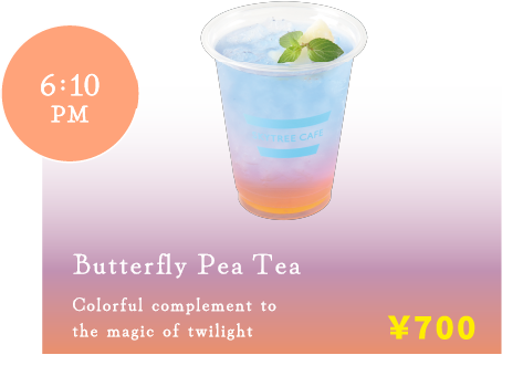 6:10 PM Butterfly Pea Tea ￥700