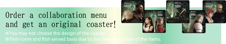 Order a collaboration menu and get an original coaster!