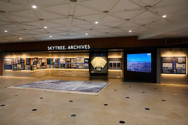 2021年7月1日、新展示エリア「SKYTREE ARCHIVES」をオープンした4階入口フロアの様子