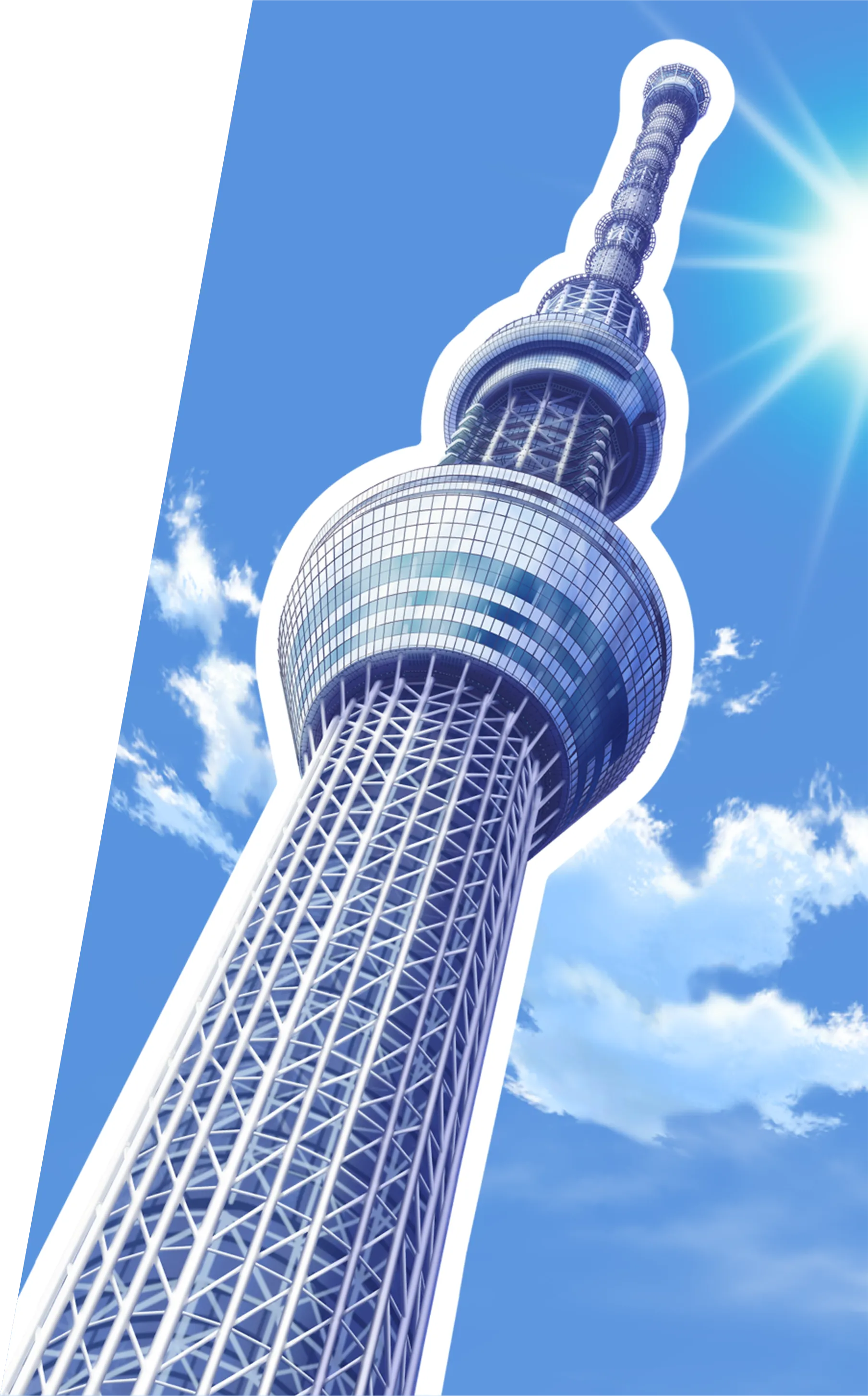 skytree shining in the daylight