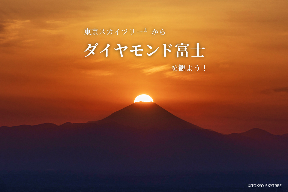 東京スカイツリーでダイヤモンド富士を観るチャンス！