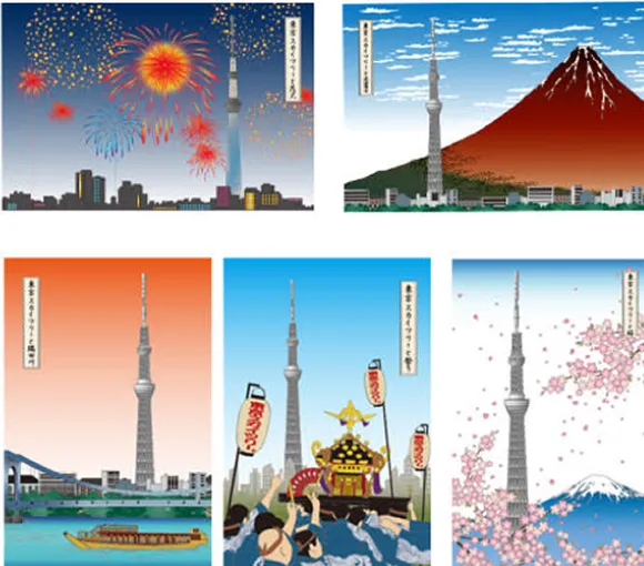 スカイツリーポストで投函できるオリジナルポストカード