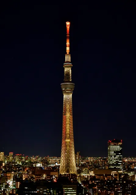 橘色を基調とした賑わいを表現したライティング「幟（のぼり）」