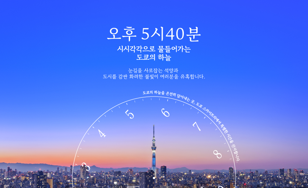 오후 5시40분 시시각각으로 물들어가는 도쿄의 하늘