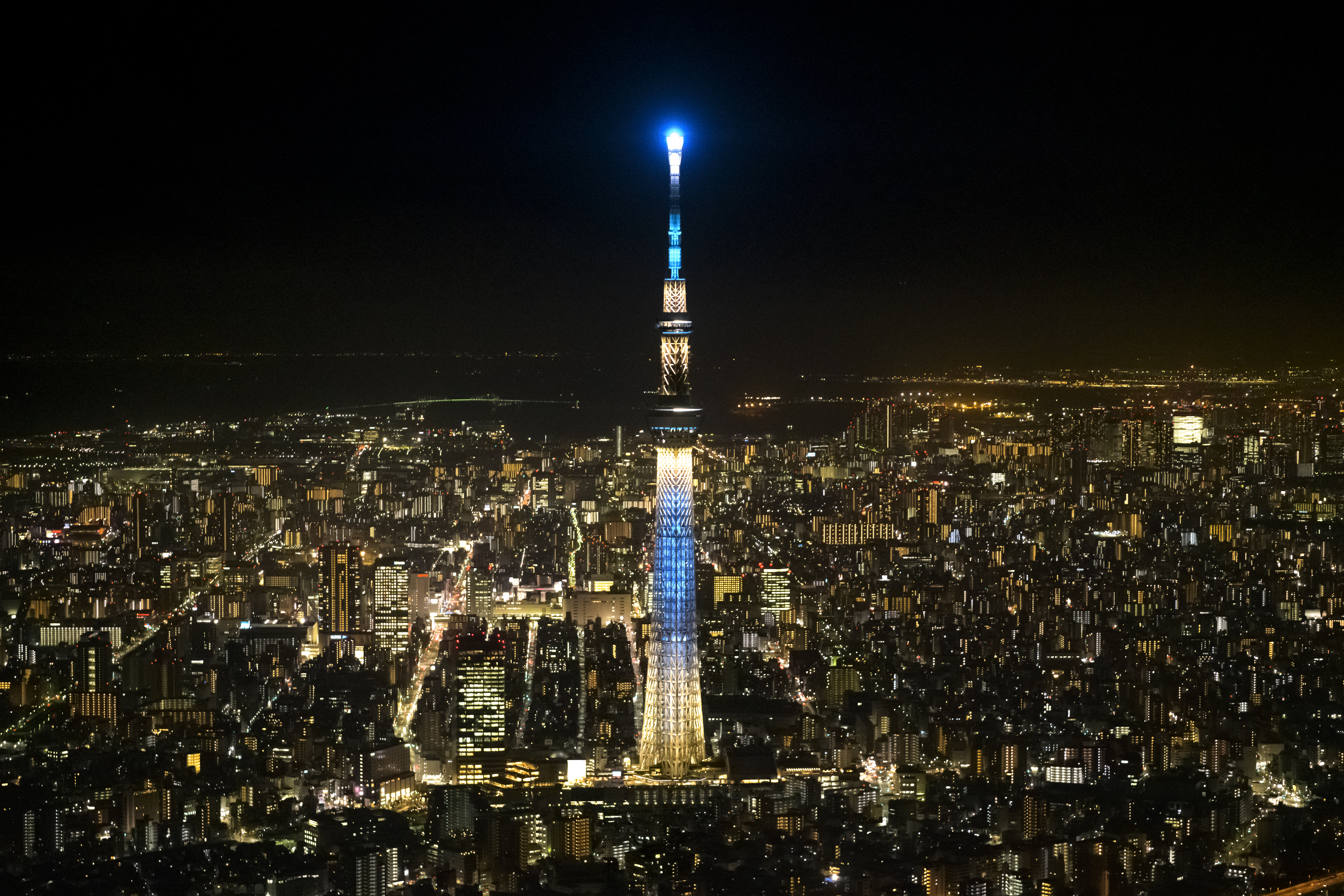 夜景の東京スカイツリー